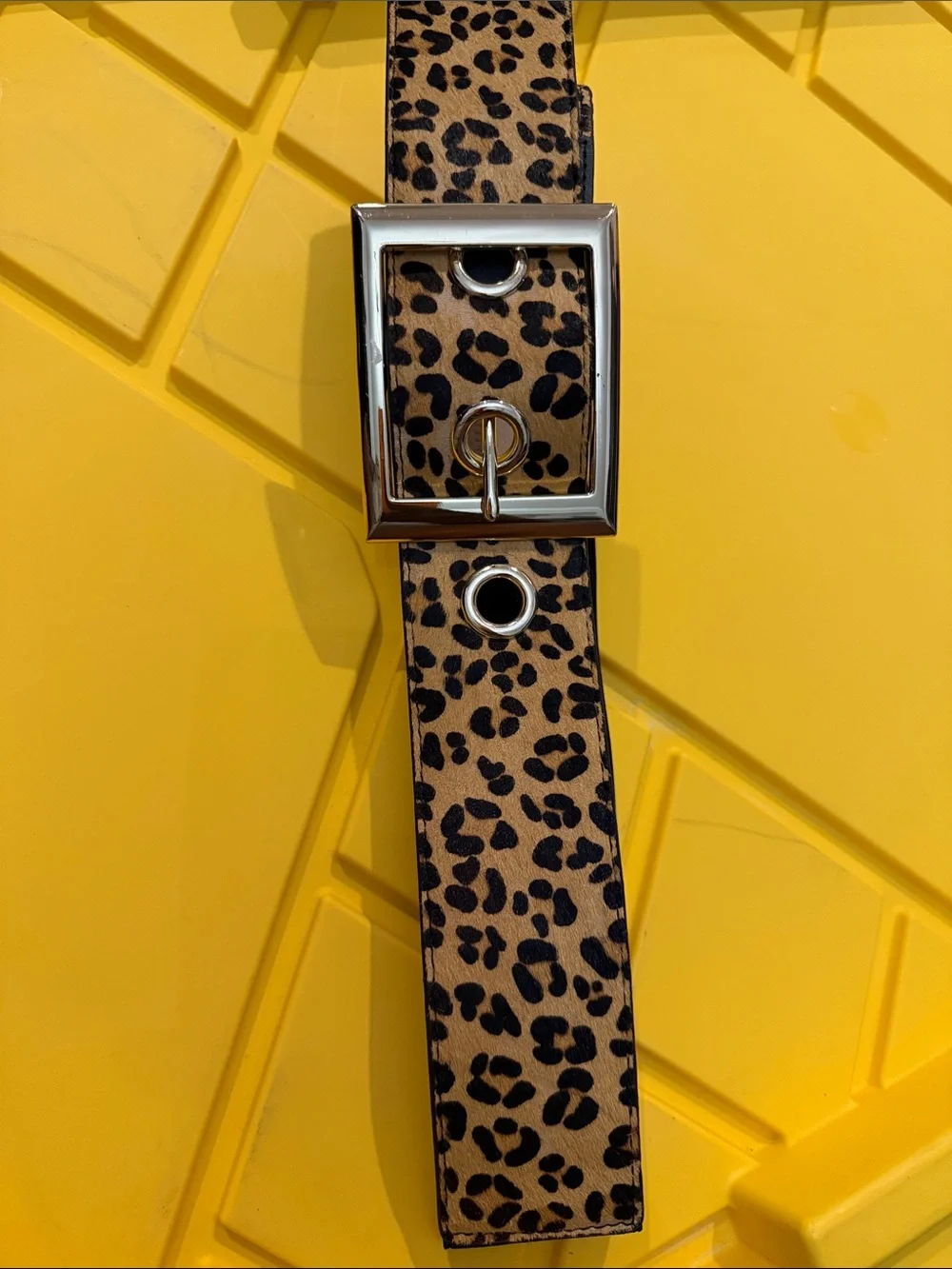 White House/Black Market Leopard Print Wide Waist Elasticized Belt